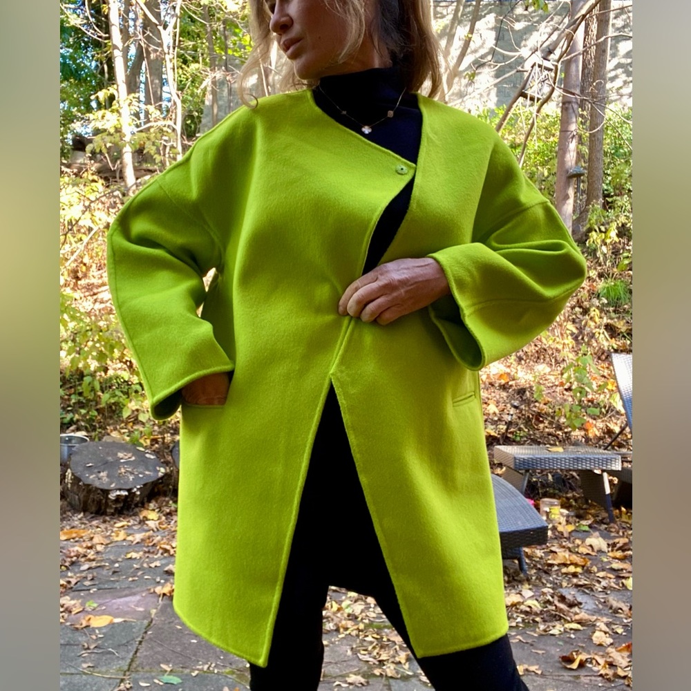 Blue Sky Factory Mongolian wool coat Sz S/M Brand New - Picture 2 of 16